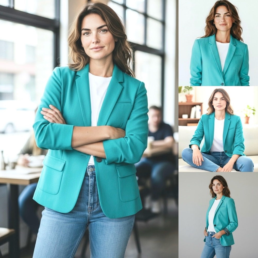 THE LIMITED Jacket Two Buttons Satin Contrast Lining 3/4 Sleeve w/Three Buttons - Picture 16 of 16